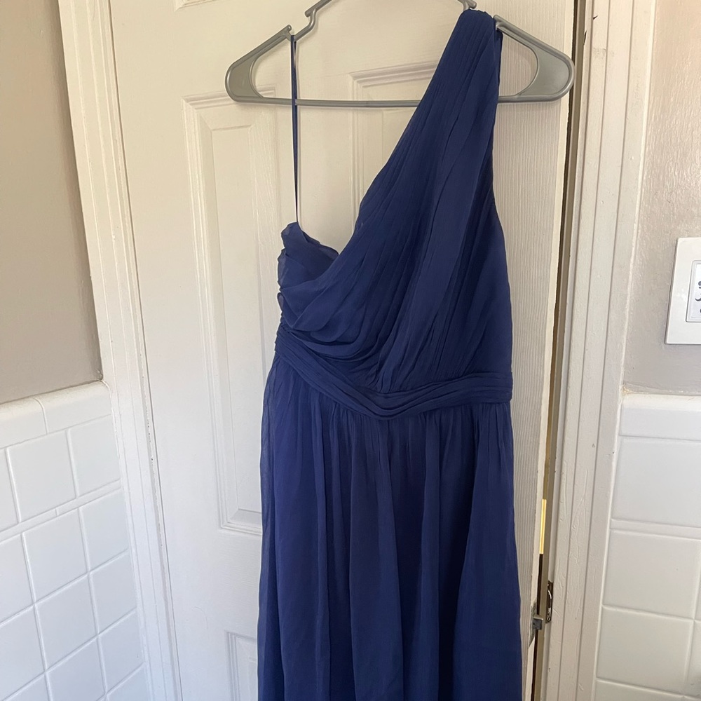 J crew 100 percent silk 4 tall blue dress. Only worn once.  So beautiful